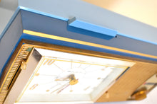 Charger l'image dans la galerie, Atlantic Blue 1959 Bulova Model 400 Vacuum Tube AM Clock Radio Excellent Condition! Sounds Great! Rare Model!