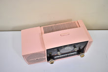 Load image into Gallery viewer, Princess Pink Mid Century 1959 General Electric Model C-416C Vacuum Tube AM Clock Radio Beauty Sounds Fantastic Excellent Condition!