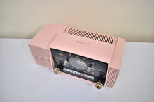 Load image into Gallery viewer, Princess Pink Mid Century 1959 General Electric Model C-416C Vacuum Tube AM Clock Radio Beauty Sounds Fantastic Excellent Condition!