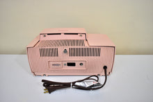 Load image into Gallery viewer, Princess Pink Mid Century 1959 General Electric Model C-416C Vacuum Tube AM Clock Radio Beauty Sounds Fantastic Excellent Condition!