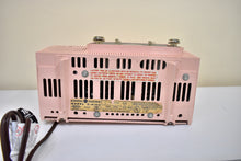 Load image into Gallery viewer, Princess Pink Mid Century 1959 General Electric Model C-416C Vacuum Tube AM Clock Radio Beauty Sounds Fantastic Excellent Condition!