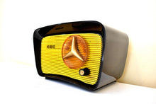 Load image into Gallery viewer, Bumble Bee Yellow and Black 1959 CBS Model C2160 Vacuum Tube AM Clock Radio Sounds Terrific! Excellent Condition!