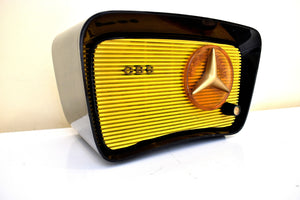 Bumble Bee Yellow and Black 1959 CBS Model C2160 Vacuum Tube AM Clock Radio Sounds Terrific! Excellent Condition!