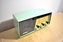 Load image into Gallery viewer, Lime Green 1961 Columbia Model C-611 Vacuum Tube AM Clock Radio Rare Model Color Combo!