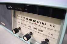 Load image into Gallery viewer, Lime Green 1961 Columbia Model C-611 Vacuum Tube AM Clock Radio Rare Model Color Combo!