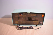 Load image into Gallery viewer, Lime Green 1961 Columbia Model C-611 Vacuum Tube AM Clock Radio Rare Model Color Combo!