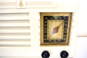 Carrara Ivory 1941 Emerson Model 414 AM Vacuum Tube Radio Golden Age Beauty! Excellent Condition! Sounds Heavenly!