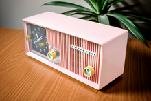 Charger l'image dans la galerie, Blossom Pink 1959 Motorola Model 5C13P Vacuum Tube AM Clock Radio Excellent Condition and Sounds Fire!