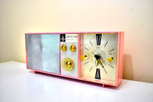 Load image into Gallery viewer, Barbie Pink 1962 Emerson Lifetimer II Model G-1705 AM Vacuum Tube Alarm Clock Radio Sounds Great! Excellent Condition!