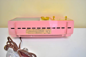 Barbie Pink 1962 Emerson Lifetimer II Model G-1705 AM Vacuum Tube Alarm Clock Radio Sounds Great! Excellent Condition!