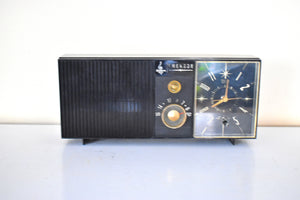 Bluetooth Ready To Go - Gloss Black 1962 Emerson Lifetimer I Model 31L02 Vacuum Tube AM Clock Radio Classy Looking! Sounds Fantastic!