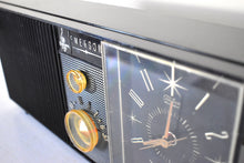 Load image into Gallery viewer, Bluetooth Ready To Go - Gloss Black 1962 Emerson Lifetimer I Model 31L02 Vacuum Tube AM Clock Radio Classy Looking! Sounds Fantastic!