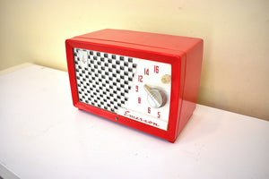 Fiesta Red 1954 Emerson Model 729B AM Vacuum Tube Radio Rare Model! Highly Sought After Color and Model! Sounds Tremendous!