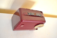 Load image into Gallery viewer, Burgundy Maroon 1954 Emerson Model 790 AM Portable Radio Excellent Condition Loud Clear Sounding!