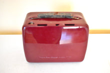 Load image into Gallery viewer, Burgundy Maroon 1954 Emerson Model 790 AM Portable Radio Excellent Condition Loud Clear Sounding!