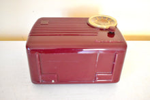 Load image into Gallery viewer, Burgundy Maroon 1954 Emerson Model 790 AM Portable Radio Excellent Condition Loud Clear Sounding!