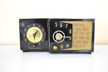 Load image into Gallery viewer, Ebony Black 1954 Emerson Model 788 Series B Vacuum Tube AM Alarm Clock Radio Rare! Excellent Condition! Sounds Great!