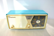 Charger l'image dans la galerie, Azure Blue 1956 Emerson Model 883 Vacuum Tube AM Radio Beauty! Rare Color and Model!