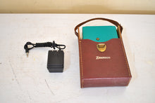 Load image into Gallery viewer, Seafoam Green 1958 Emerson Vanguard Model 888 AM Portable Transistor Radio Excellent Condition Loud Clear Sounding!