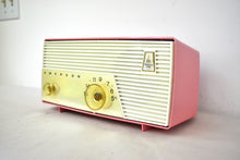 Load image into Gallery viewer, Flamingo Pink 1956 Emerson Model 927B Vacuum Tube Radio Sounds Great Excellent Condition!