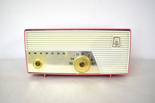 Load image into Gallery viewer, Flamingo Pink 1956 Emerson Model 927B Vacuum Tube Radio Sounds Great Excellent Condition!