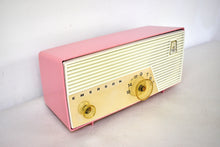 Load image into Gallery viewer, Flamingo Pink 1956 Emerson Model 927B Vacuum Tube Radio Sounds Great Excellent Condition!