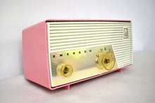 Load image into Gallery viewer, Flamingo Pink 1956 Emerson Model 927B Vacuum Tube Radio Sounds Great Excellent Condition!