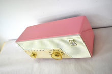 Load image into Gallery viewer, Flamingo Pink 1956 Emerson Model 927B Vacuum Tube Radio Sounds Great Excellent Condition!
