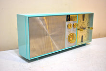 Charger l&#39;image dans la galerie, Aquamarine Turquoise 1961 Emerson Model G-1701 AM Vacuum Tube Alarm Clock Radio! Excellent Condition and Sounds Great!