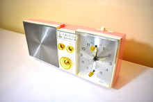 Load image into Gallery viewer, Barbie Pink 1962 Emerson Lifetimer VI Model G-1706 AM Vacuum Tube Alarm Clock Radio Sounds Great! Excellent Condition!