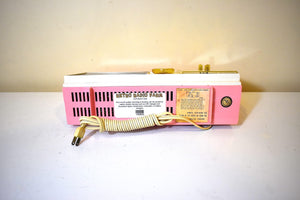 Barbie Pink 1962 Emerson Lifetimer VI Model G-1706 AM Vacuum Tube Alarm Clock Radio Sounds Great! Excellent Condition!
