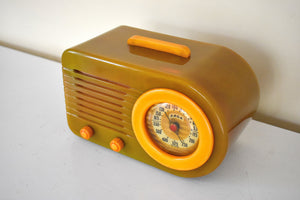 Onyx Green and Yellow Swirl Catalin 1946 FADA Model 1000 Vacuum Tube AM Radio Amazing! Excellent+ Condition!