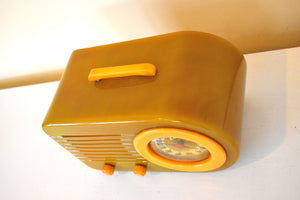オニキス グリーン アンド イエロー スワール カタリン 1946 FADA モデル 1000 真空管 AM ラジオ 素晴らしい!素晴らしい+コンディション！