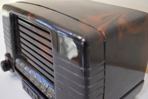Marbly Brown Mocha Swirl 1949 FADA Model 855 Coloradio AM Vacuum Tube Radio Sounds Great!