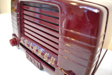 Load image into Gallery viewer, Burgundy Red  1949 FADA Model 855 Coloradio AM Vacuum Tube Radio Sounds Great!