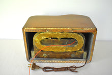 Load image into Gallery viewer, Curved Wood 1939 Firestone Model S-7398-1 "The Beaumont" Vacuum Tube AM Radio Excellent Condition! Sounds Great!
