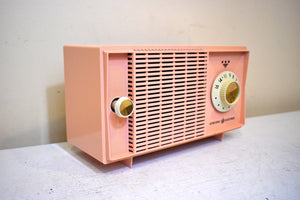 Bluetooth Ready To Go - Carnation Pink 1959 General Electric Model T-125 AM Vacuum Tube Radio Sounds Great Excellent Condition!