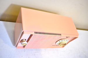 Bluetooth Ready To Go - Carnation Pink 1959 General Electric Model T-125 AM Vacuum Tube Radio Sounds Great Excellent Condition!