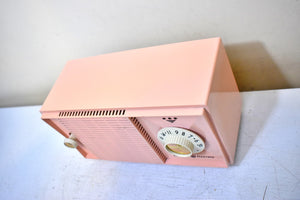 Bluetooth Ready To Go - Carnation Pink 1959 General Electric Model T-125 AM Vacuum Tube Radio Sounds Great Excellent Condition!