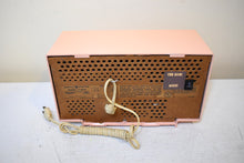 Load image into Gallery viewer, Bluetooth Ready To Go - Carnation Pink 1959 General Electric Model T-125 AM Vacuum Tube Radio Sounds Great Excellent Condition!