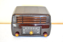 Load image into Gallery viewer, Marble Brown Bakelite 1946 General Electric Model 200 Vacuum Tube AM Radio Sounds Great Excellent Condition!