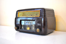 Load image into Gallery viewer, Marble Brown 1946 General Electric Model 202 Vacuum Tube AM Radio Excellent Condition Great Sounding!