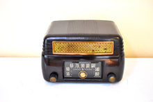 Load image into Gallery viewer, Marble Brown 1946 General Electric Model 202 Vacuum Tube AM Radio Excellent Condition Great Sounding!