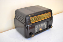 Load image into Gallery viewer, Marble Brown 1946 General Electric Model 202 Vacuum Tube AM Radio Excellent Condition Great Sounding!