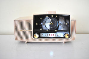 Duchess Pink Mid Century 1959 General Electric Model C-434C Vacuum Tube AM Clock Radio Beauty Sounds Fantastic Excellent Plus Condition!