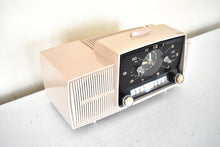 Charger l&#39;image dans la galerie, Duchess Pink Mid Century 1959 General Electric Model C-434C Vacuum Tube AM Clock Radio Beauty Sounds Fantastic Excellent Plus Condition!