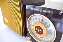 画像をギャラリービューアに読み込む, Burgundy Marble Swirly 1955 General Electric Model 475 AM Vacuum Tube Radio Real Charmer! Excellent Condition!