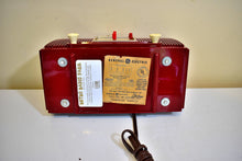 Load image into Gallery viewer, Cranberry Red 1954 General Electric Model 548PH AM Vacuum Tube Radio Excellent Condition Sounds Great!