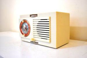 Grecian Ivory 1948 General Electric Model 62 AM Vacuum Tube Clock Radio Alarm Excellent Condition! Sounds Great!
