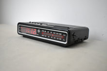 Load image into Gallery viewer, Matte Black 1980s General Electric Model 7-4614A AM FM Digital Alarm Clock Radio! Excellent Condition!